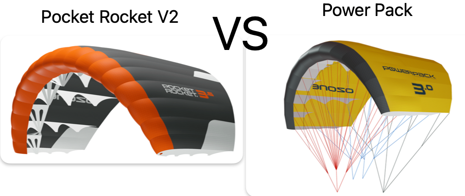 Ozone Parawings - Pocket rocket v2 VS Power Pack