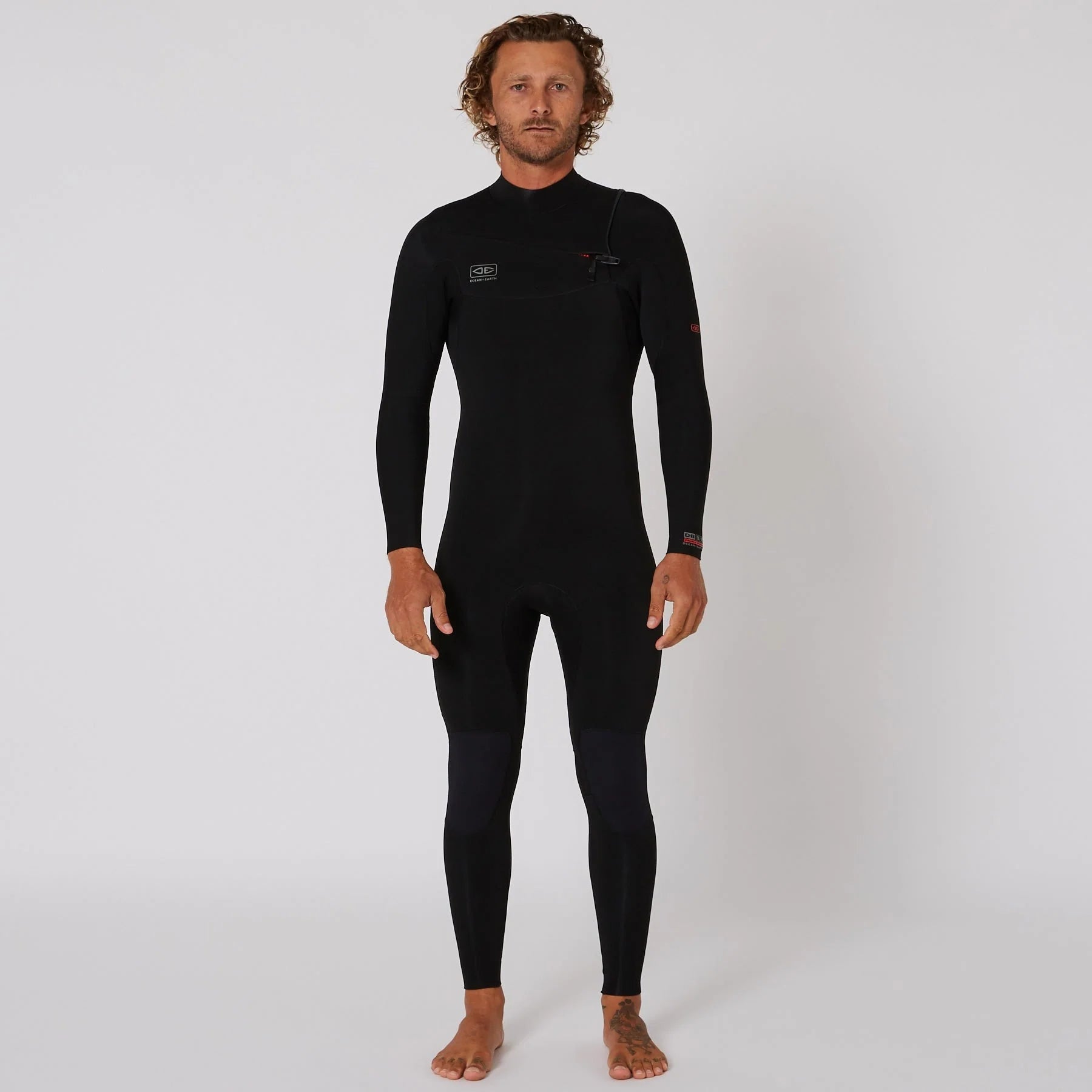 Ocean & Earth Wetsuit 4/3MM MENS DOUBLE BLACK CHEST ZIP STEAMER