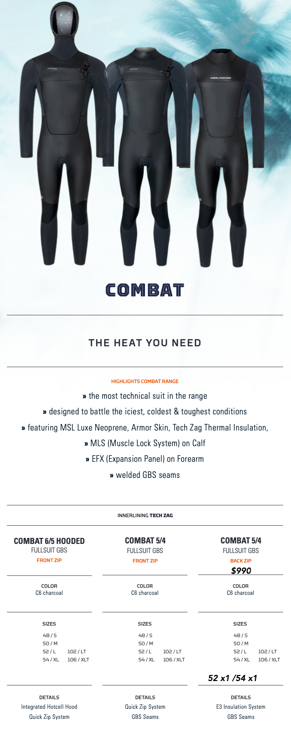 NeilPryde Wetsuit 5/4 COMBAT FULLSUIT GBS BZ